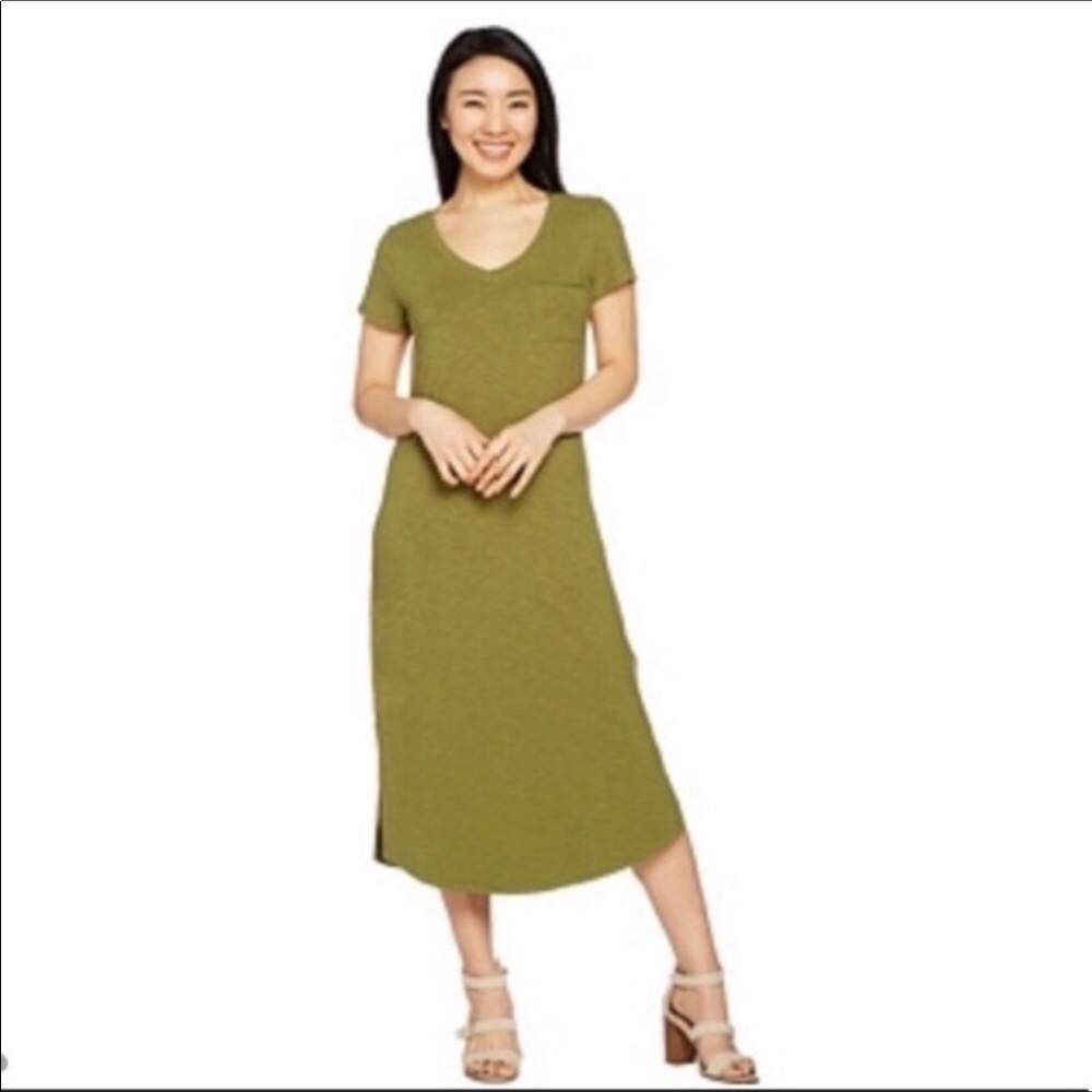 C Wonder Essential Slub Midi Dress QVC